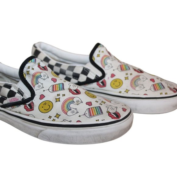 VANS Womens Flour Shop Icons Checkerboard SNEAKERS / SHOES Slip-On Sz M/5.5 W/7 - Picture 2 of 9